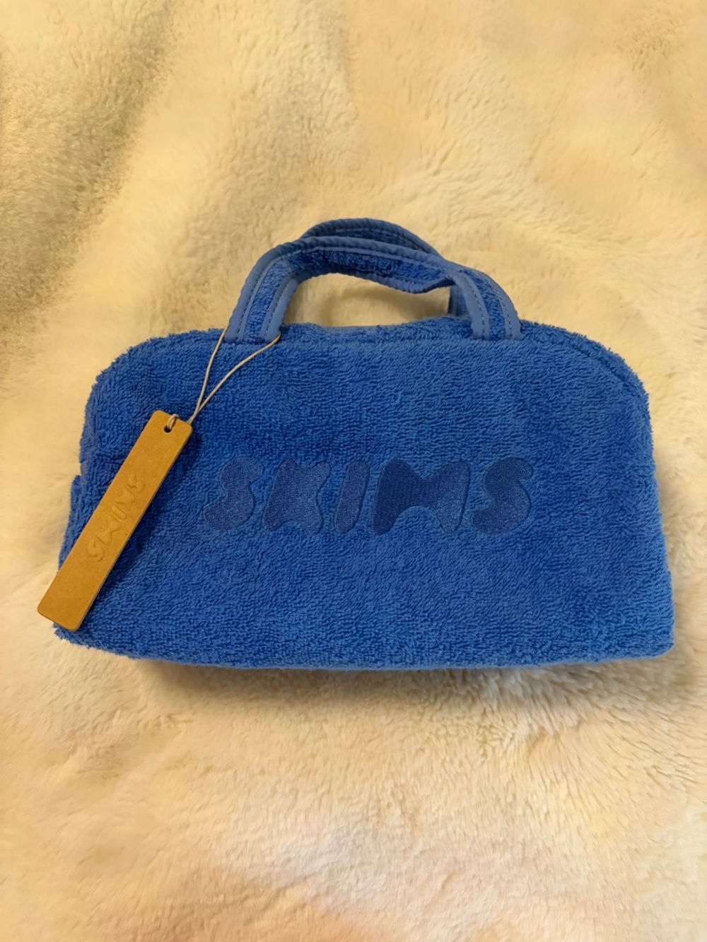 SKIMS Dark Blue Terry cloth bag